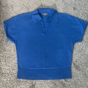 3/$20 bundle option - Blue Marled V-neck blouse size Medium